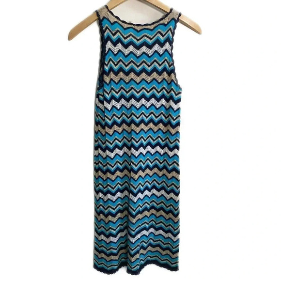 Minnie Rose Chevron Knit Sleeveless Dress Size XS - Picture 2 of 8